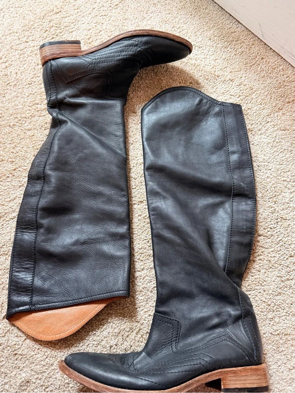 Free People Over the Knee Leather Boots